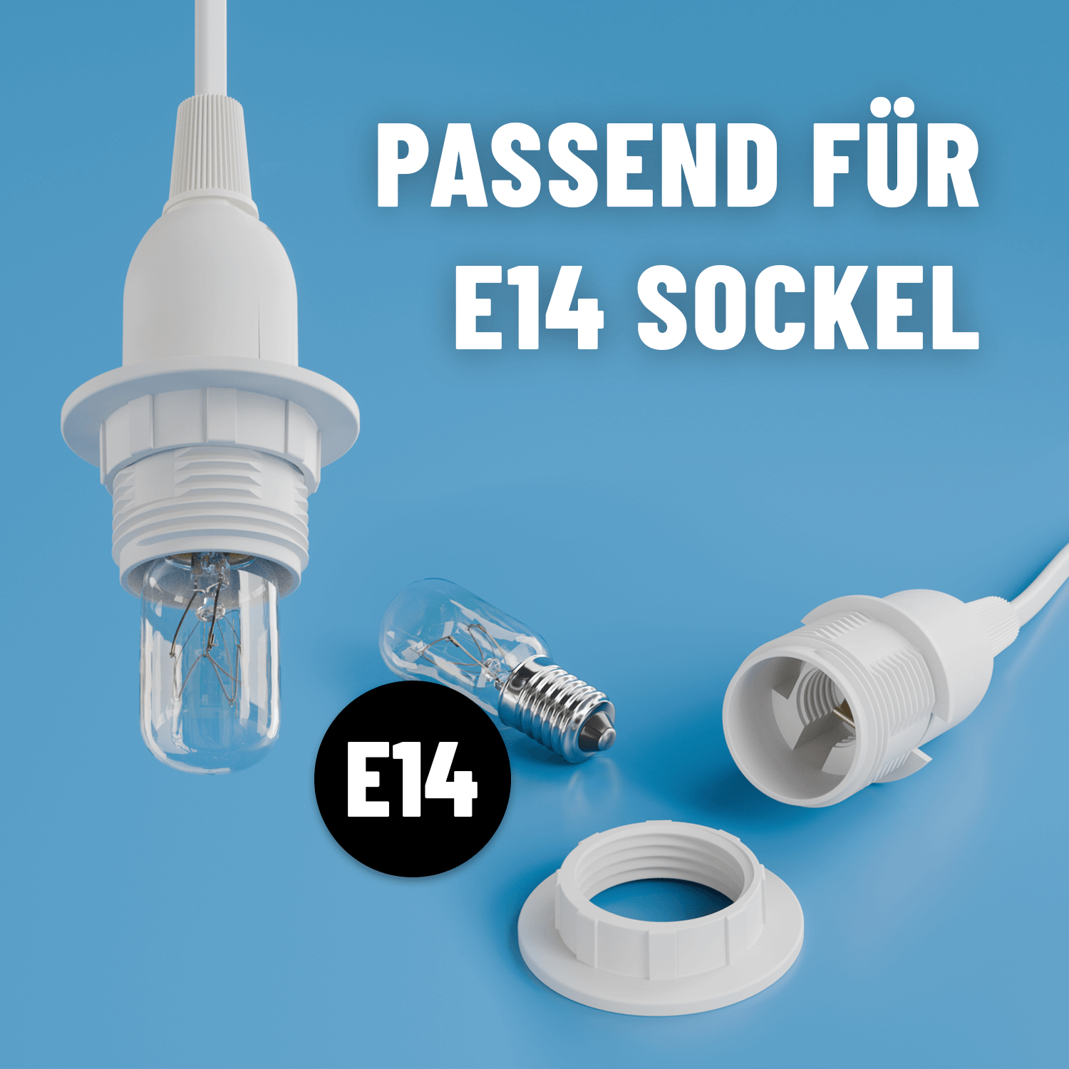 E14 Fassung für Weihnachtsstern Papierstern passend für E14 Sockel 505001-2