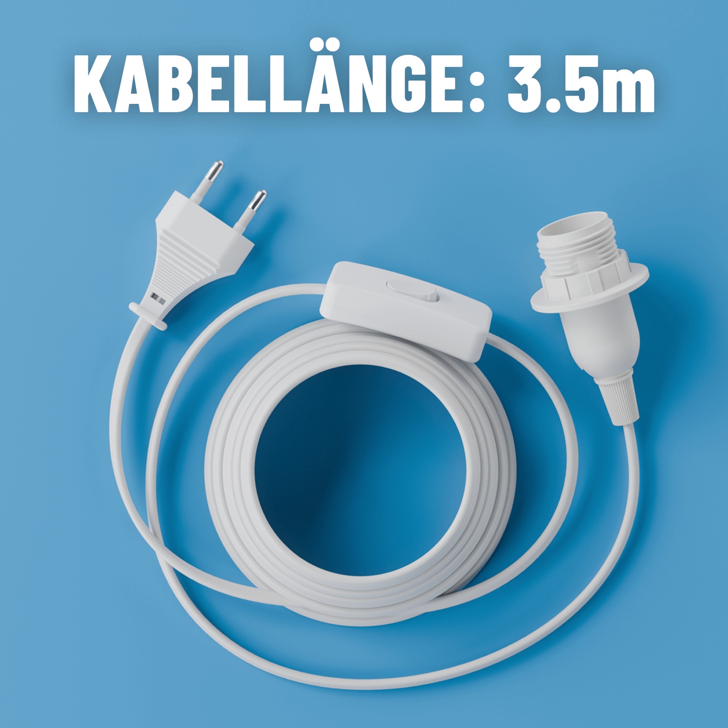 E14 Lampenfassung mit Kabel und Schalter Kabellänge 3,5m 505001-1
