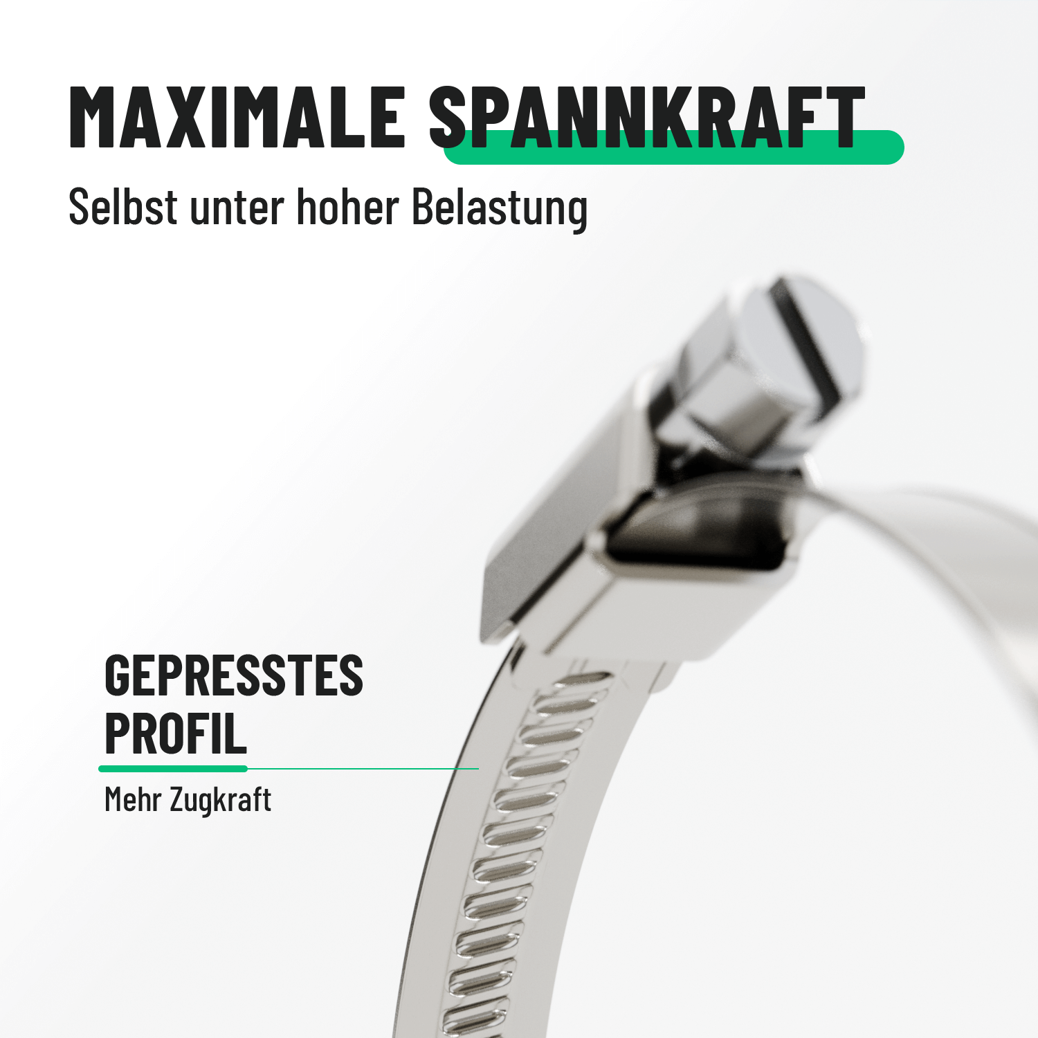 Edelstahl Schlauchschellen mit hoher Klemmkraft 101302-06-5