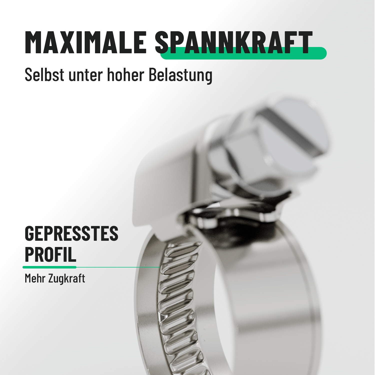 Edelstahl Schlauchschellen mit hoher Klemmkraft 101302-5