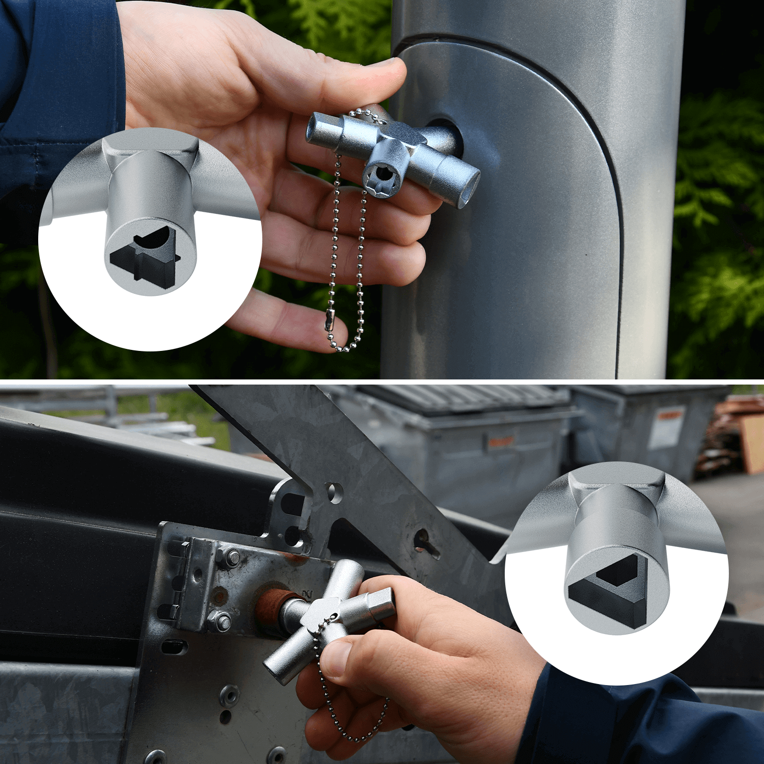 Elektro Universalschlüssel Dreikant Vierkant Bauschlüssel Absperrsysteme Schaltschrank 1007-3