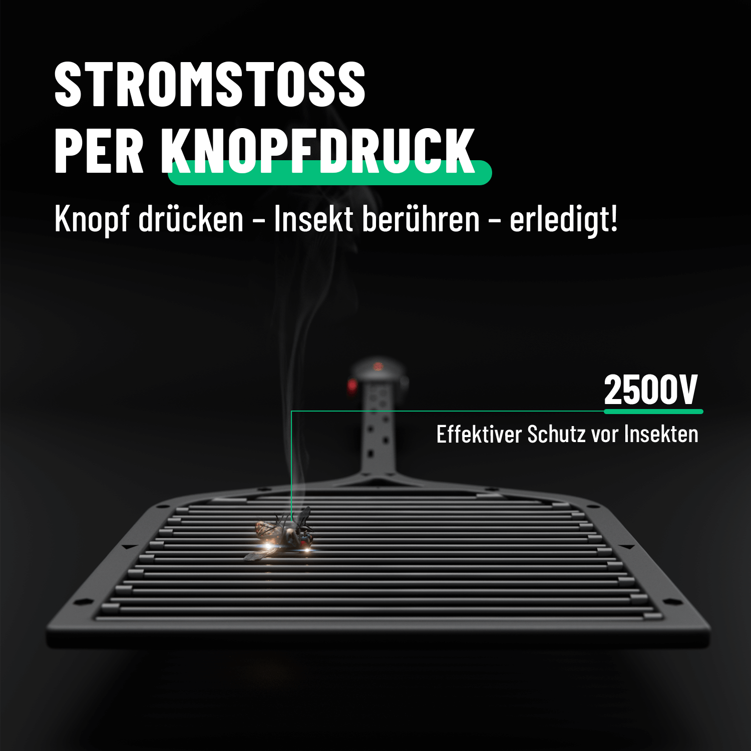 Fliegenkatsche mit Stromstoß per Knopfdruck 901019-1