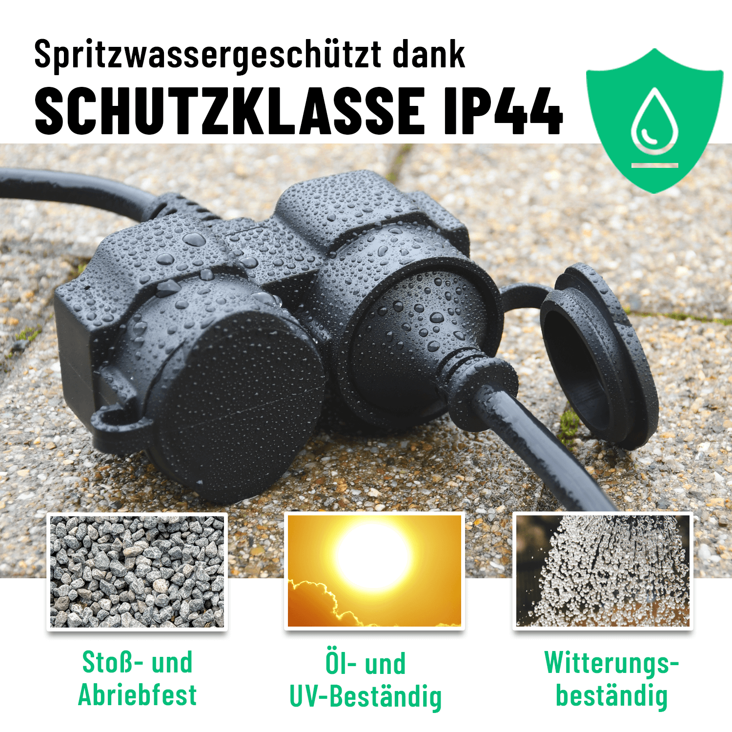 2fach Schuko Verlängerungskabel Outdoor 20m