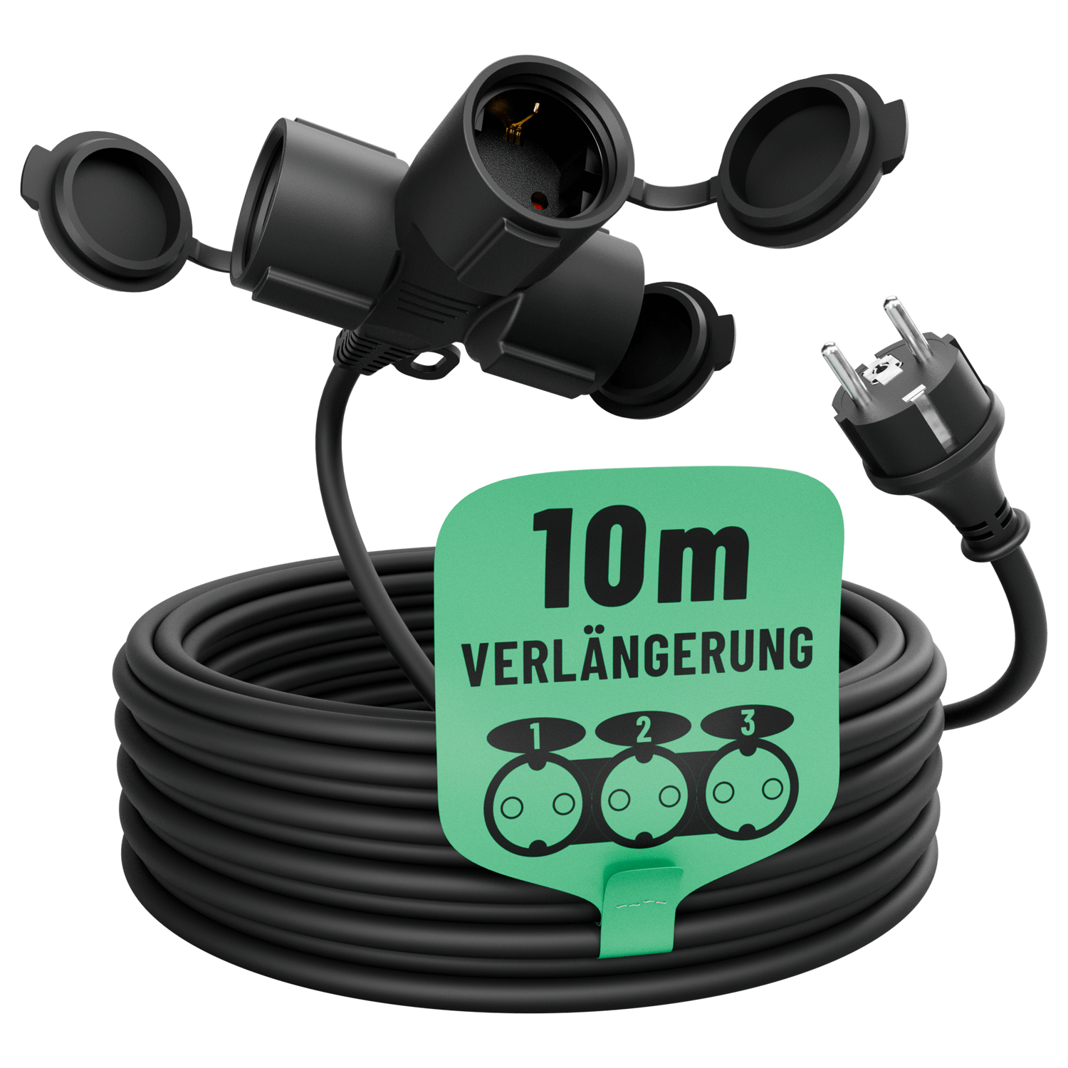 3fach Schuko Verlängerungskabel Outdoor 10m