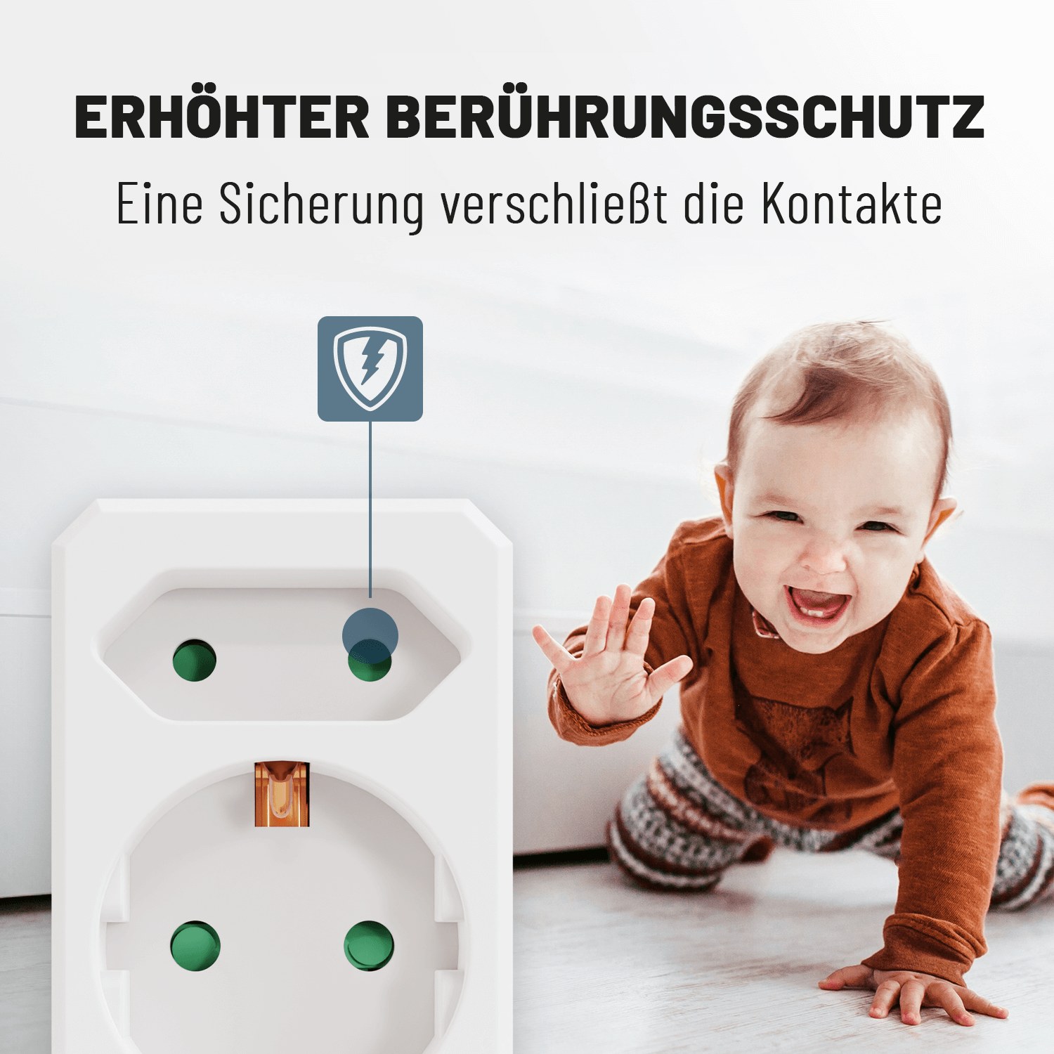 3fach Steckdosenadapter mit Schuko