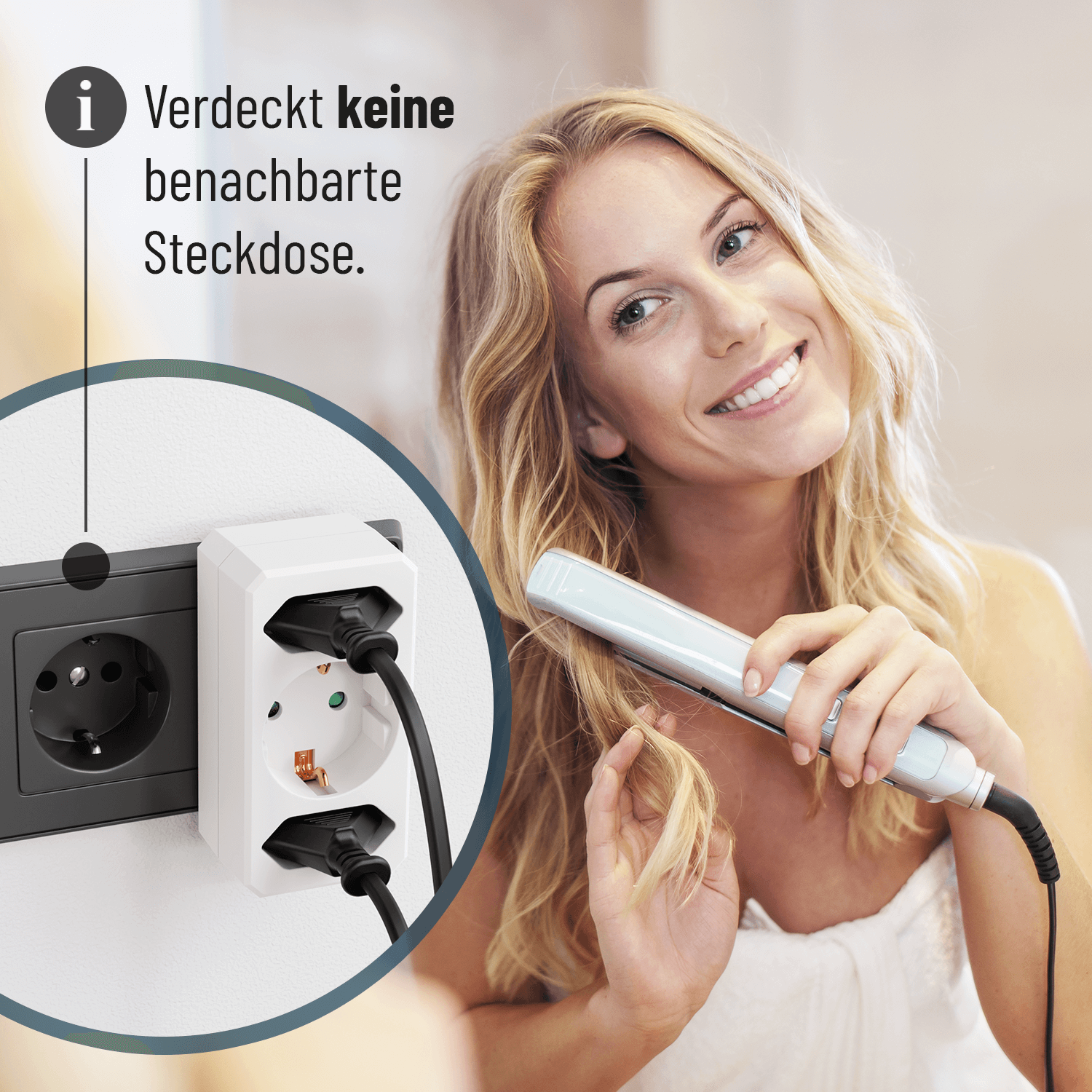 3fach Steckdosenadapter mit Schuko