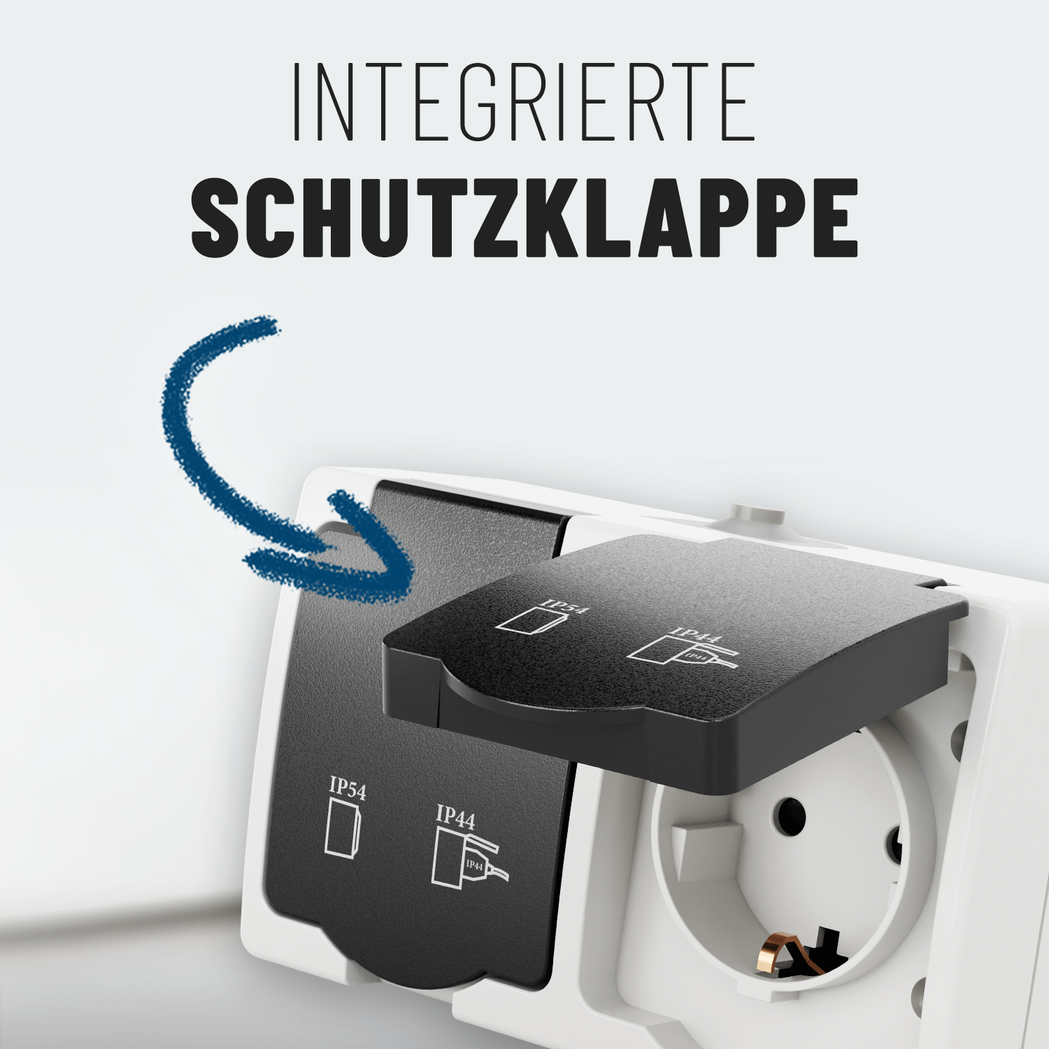 Aufputz Schuko Steckdose 2fach