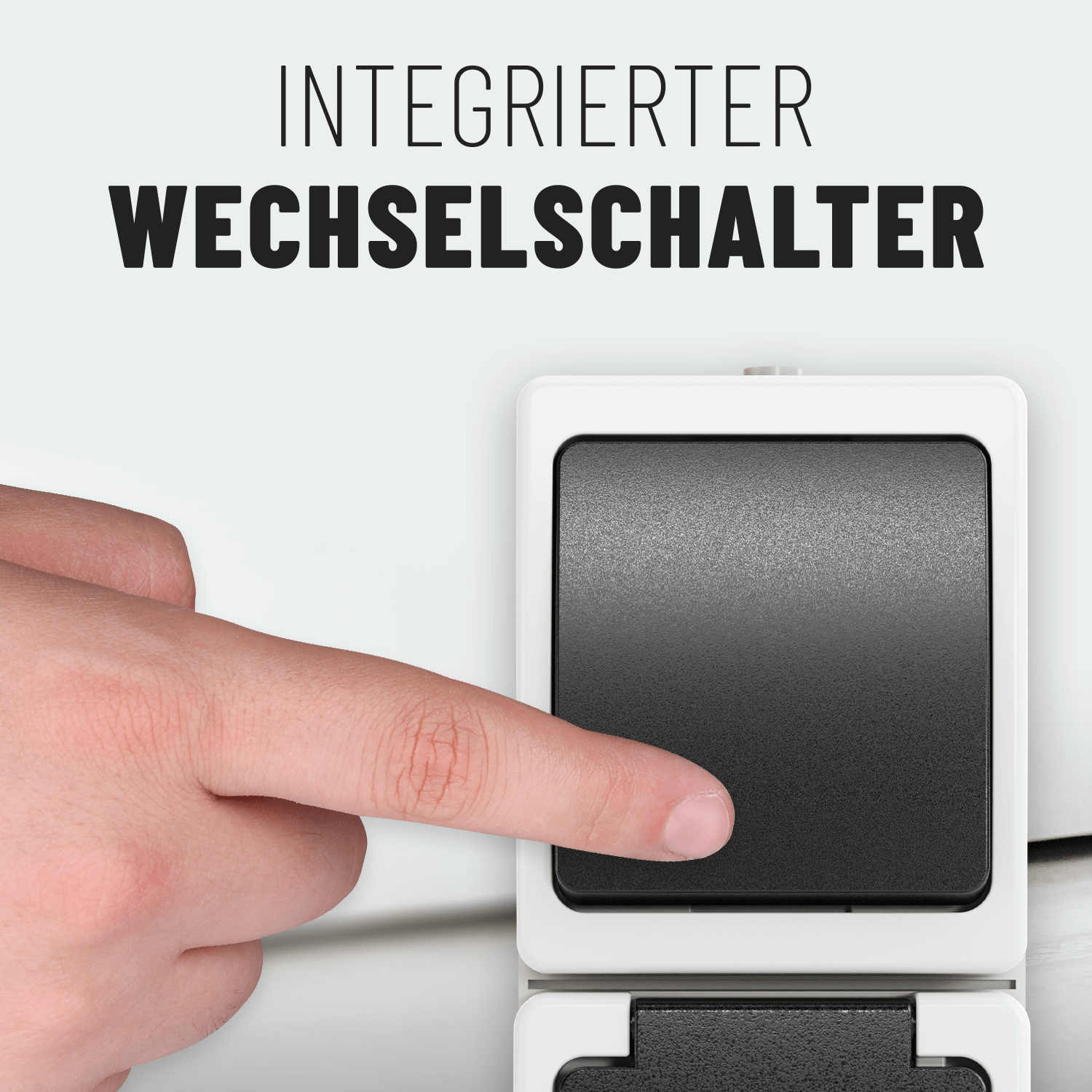 Aufputz Wechselschalter + Schuko Steckdose vertikal