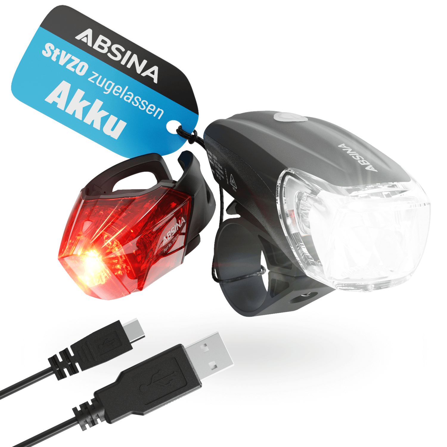 Fahrradlicht Set 50 Lux LED