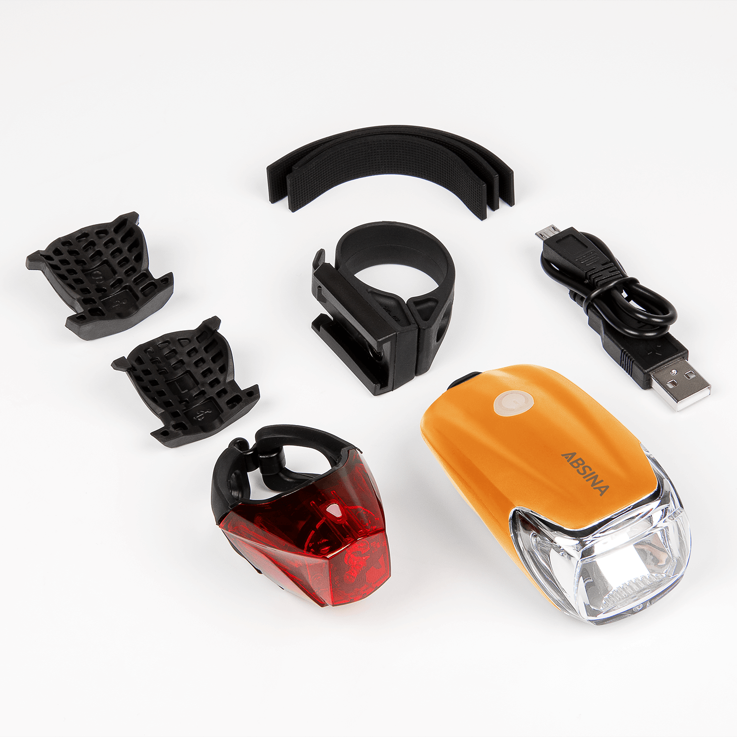 Fahrradlicht Set 50 Lux LED orange