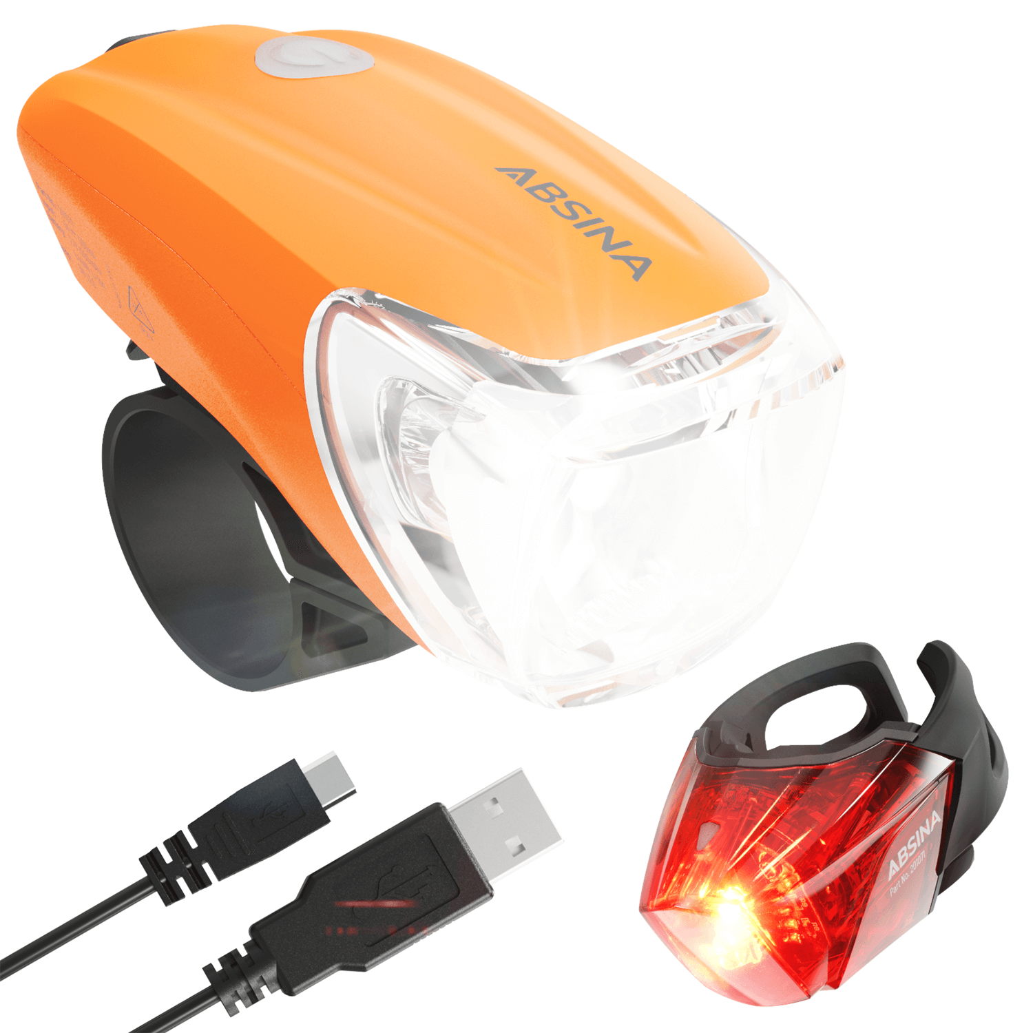 Fahrradlicht Set 50 Lux LED orange