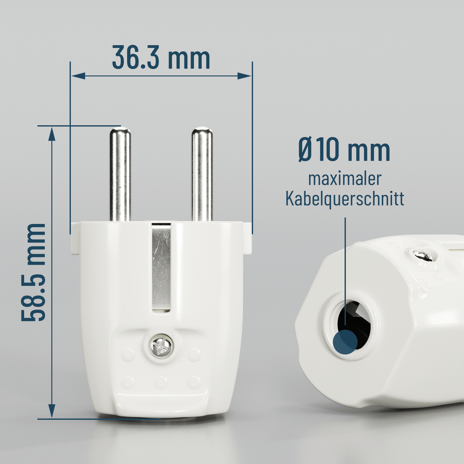 Schutzkontaktstecker & Kupplung weiß IP20