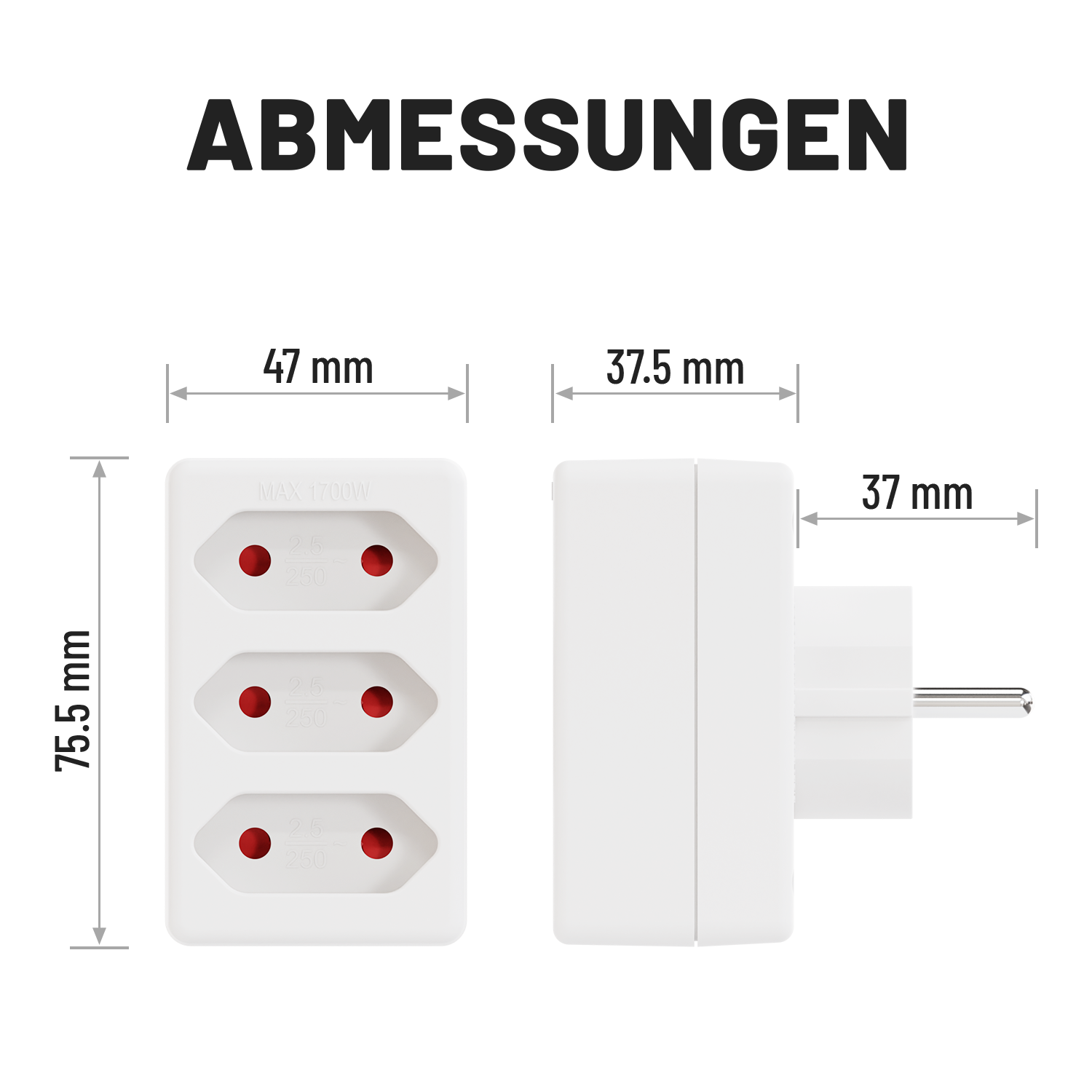 3fach Steckdosenadapter