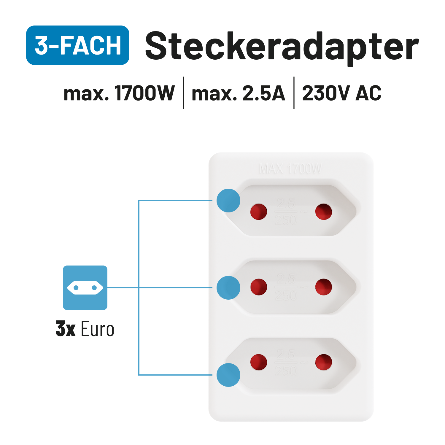 3fach Steckdosenadapter