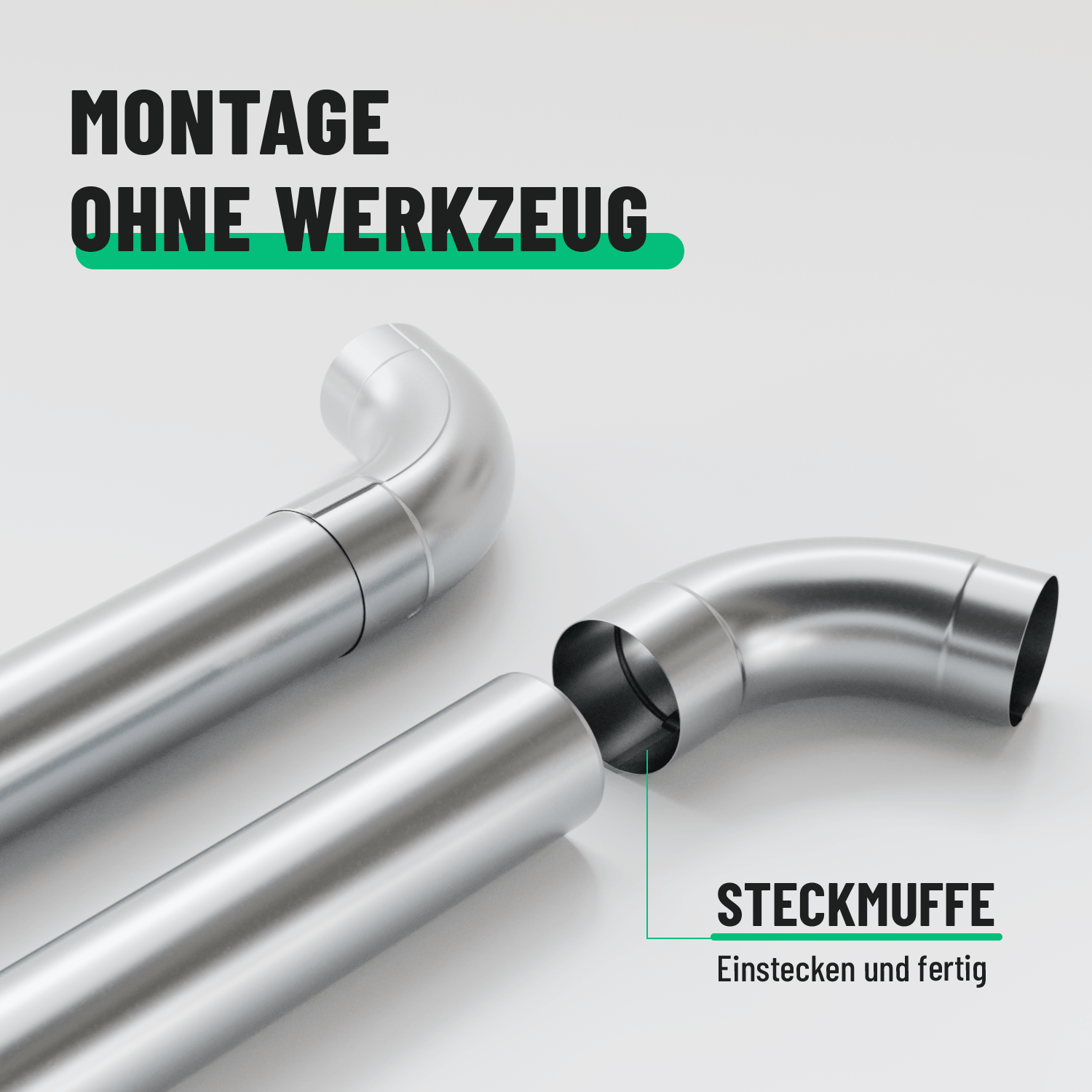 Fallrohrbogen verzinkt 72° Neigung & 80 mm Durchmesser