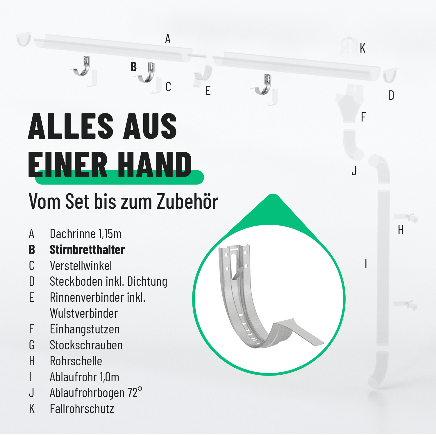 Stirnbretthalter verzinkt für 280 Dachrinne