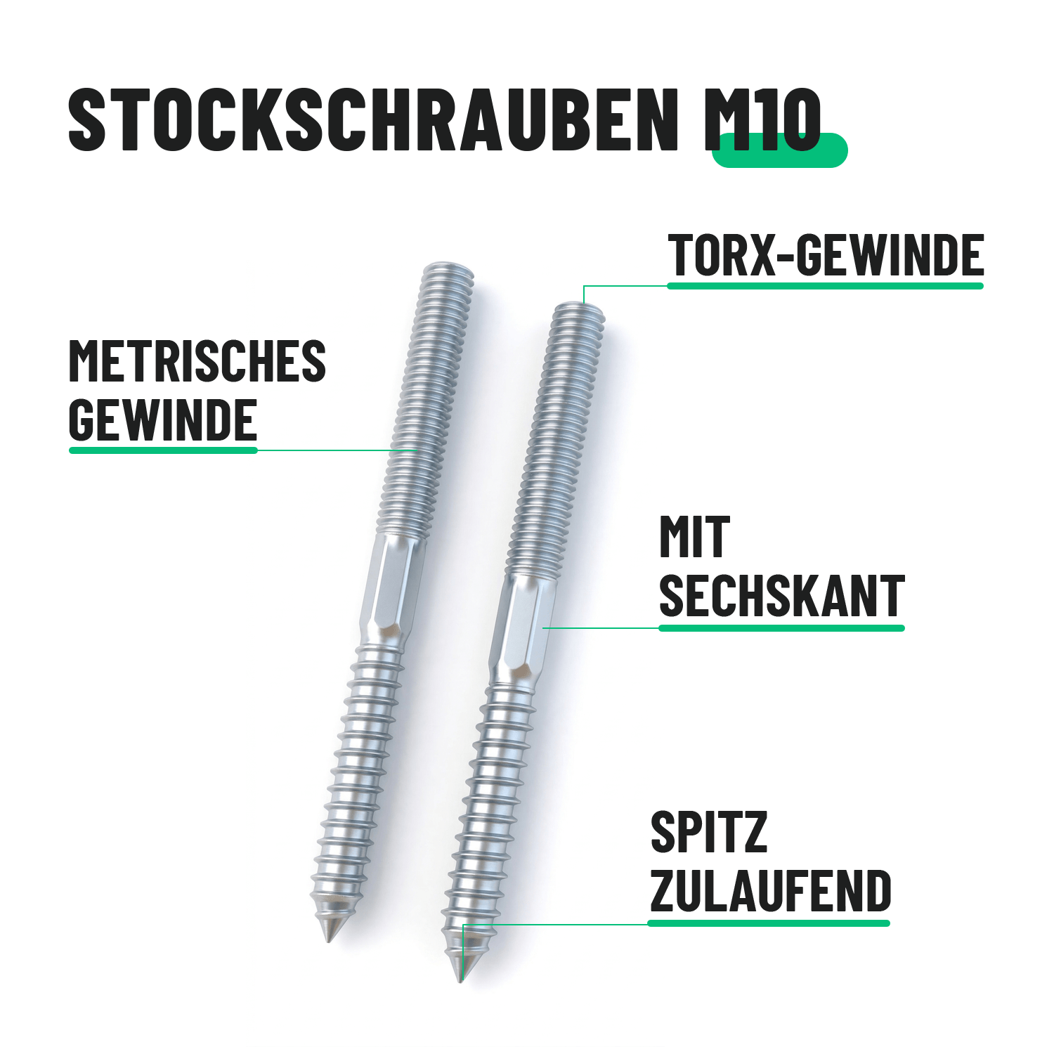 Stockschraube verzinkt M10 100 mm