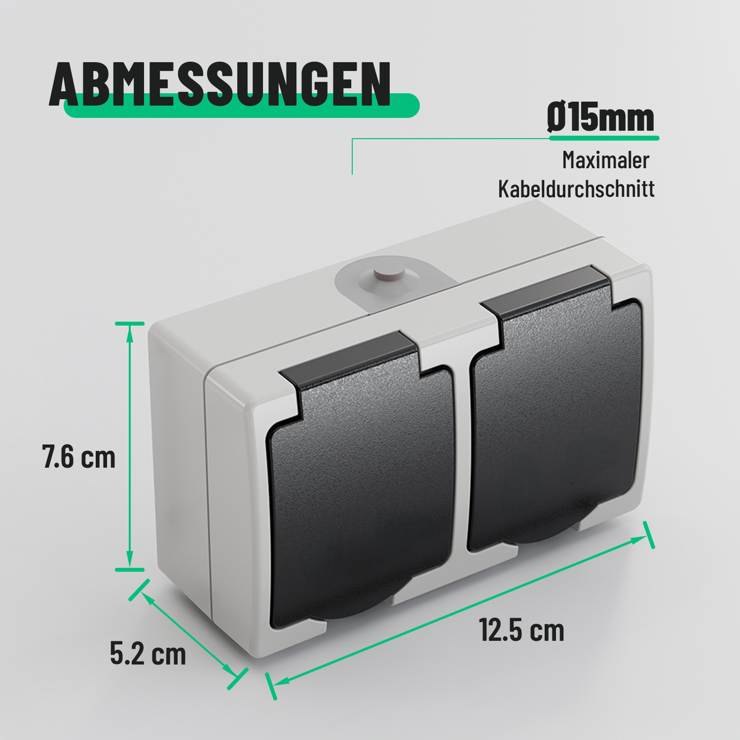 Aufputz Schuko Steckdose 2fach