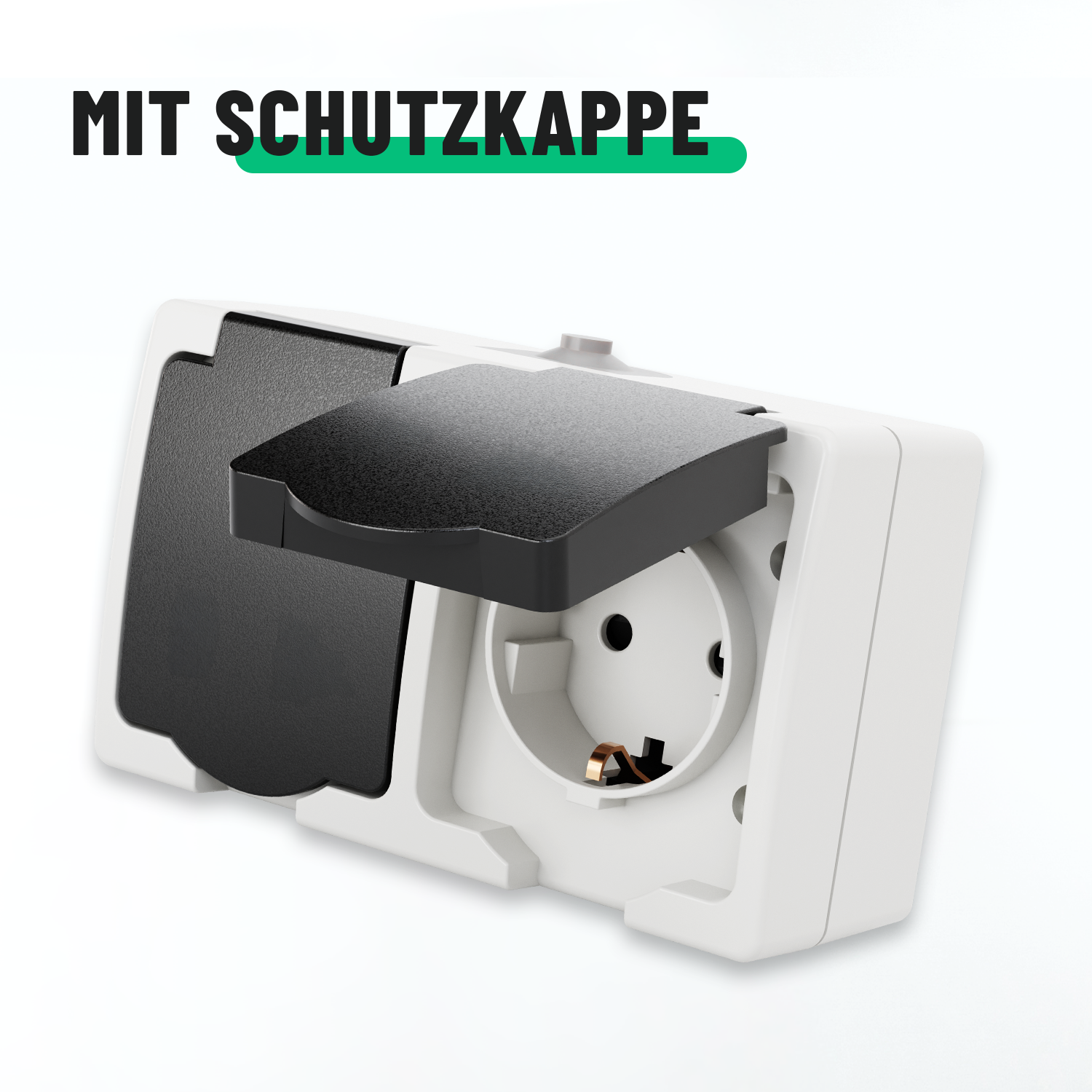 Aufputz Schuko Steckdose 2fach