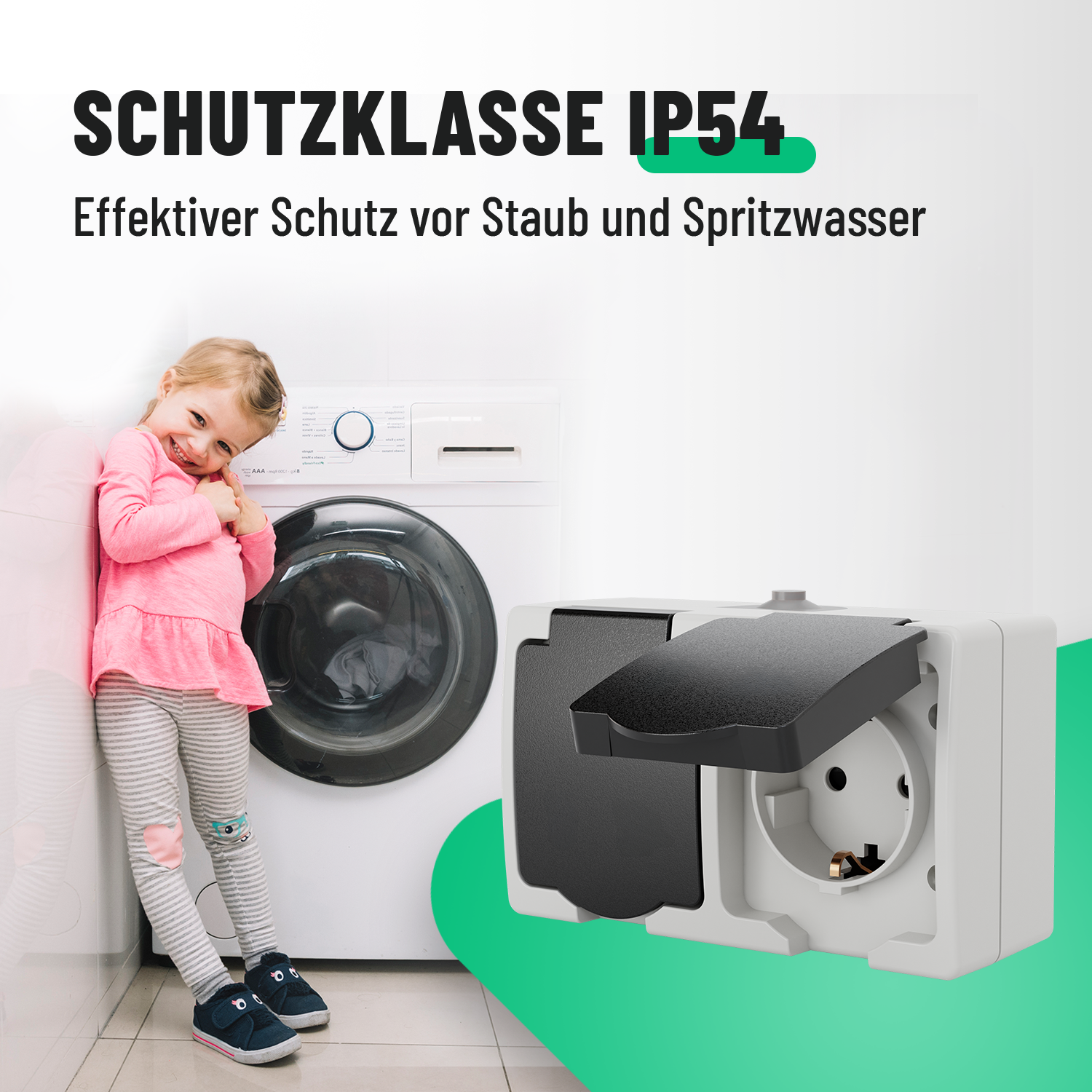 Aufputz Schuko Steckdose 2fach