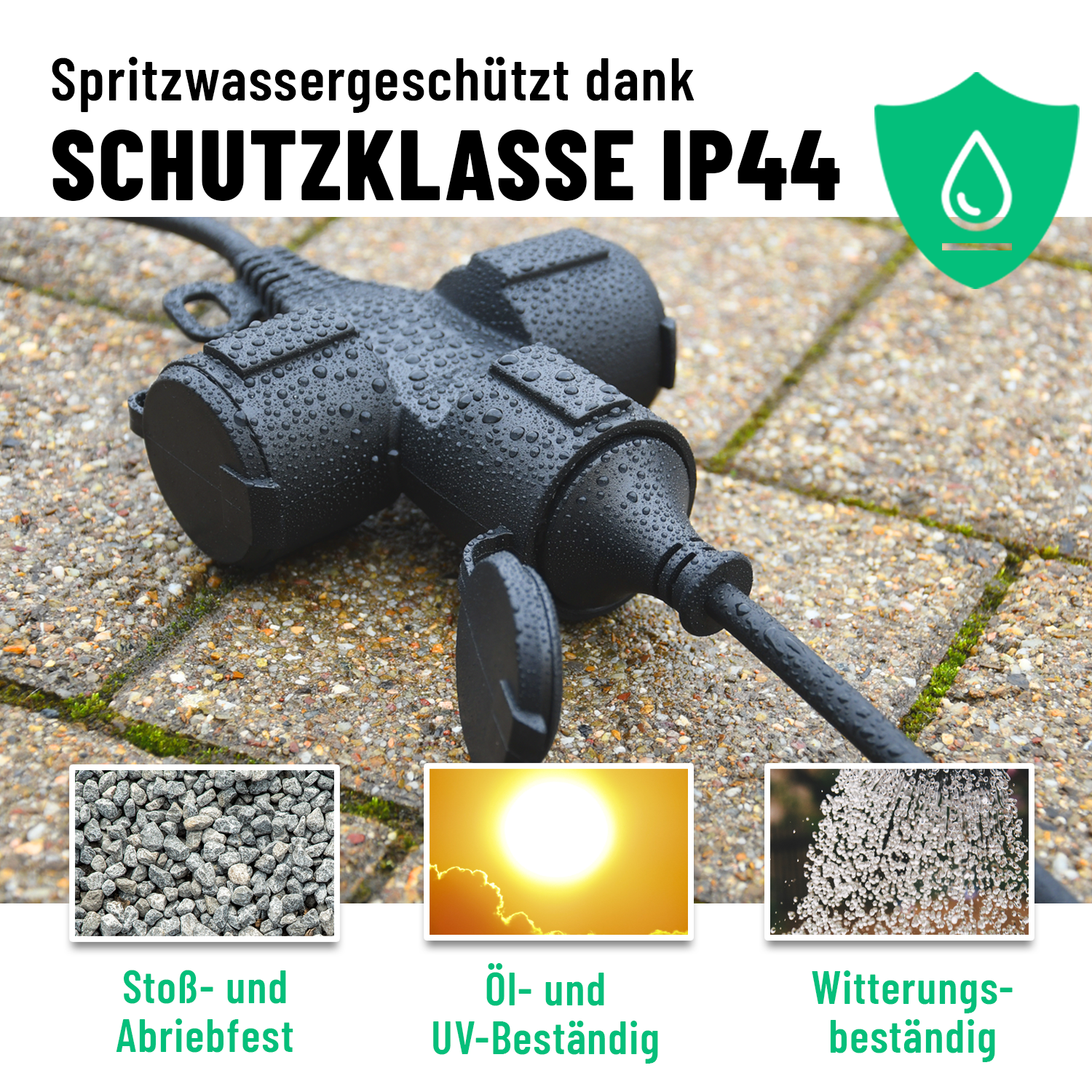 3fach Schuko Verlängerungskabel outdoor 20m