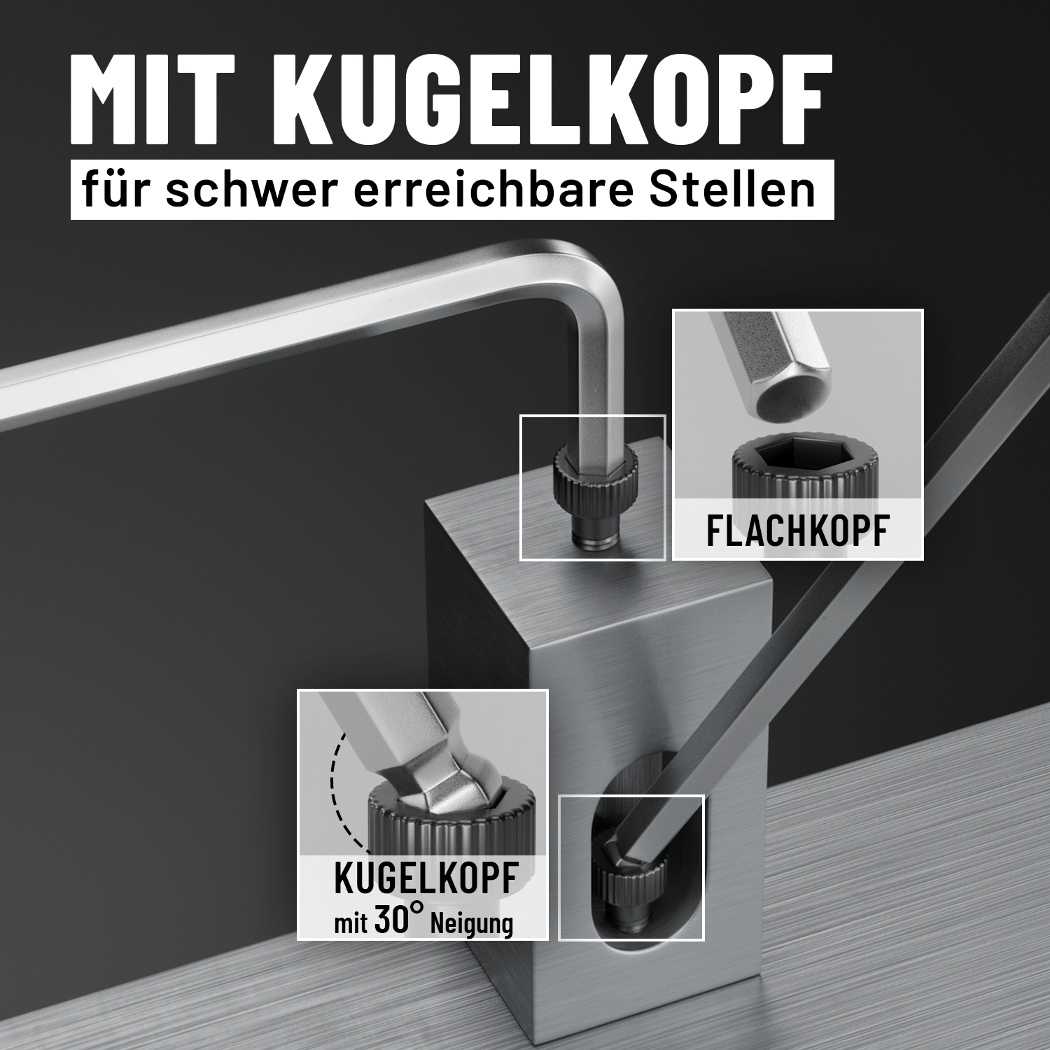 Hex Key Set mit Flachkopf und Kugelkopf 101017-1