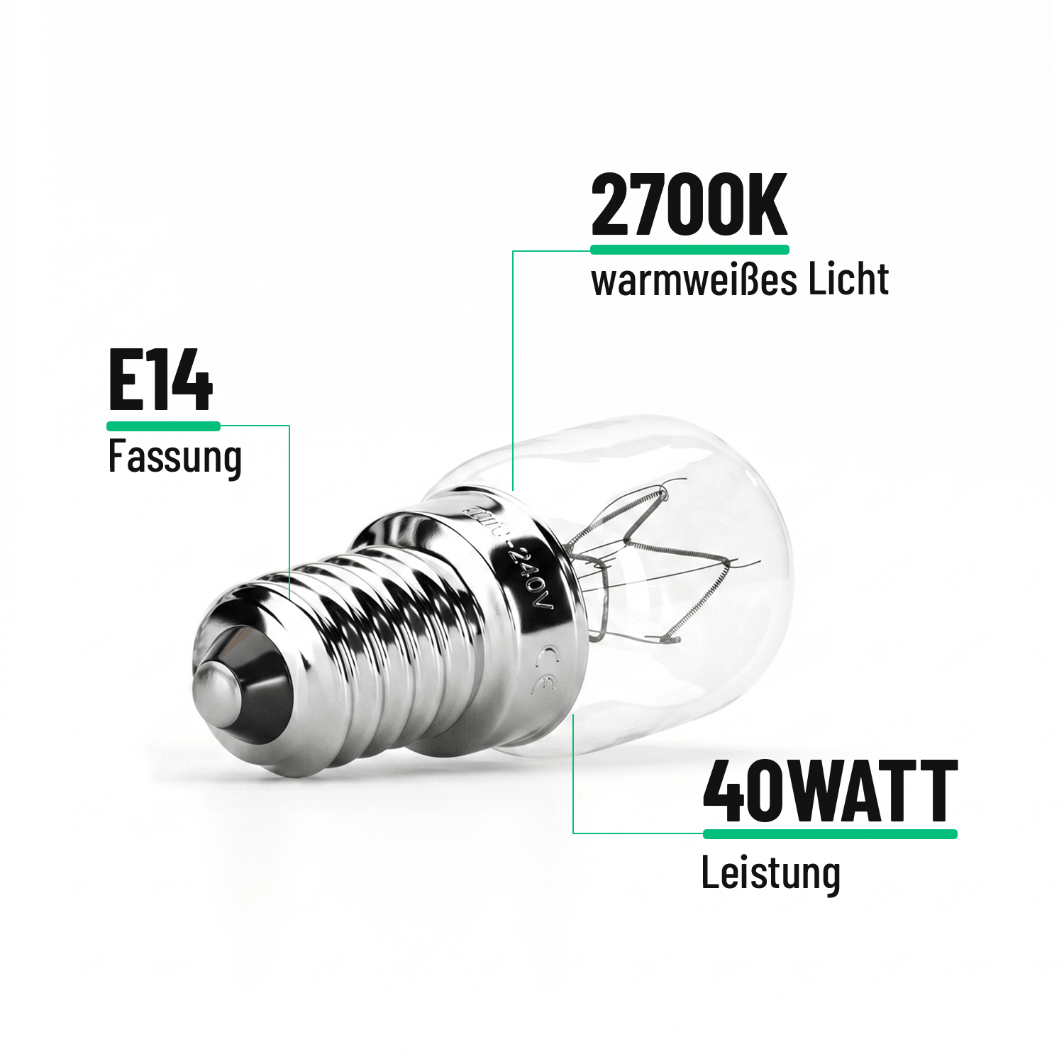 Backofenlampe 40W 300 Grad