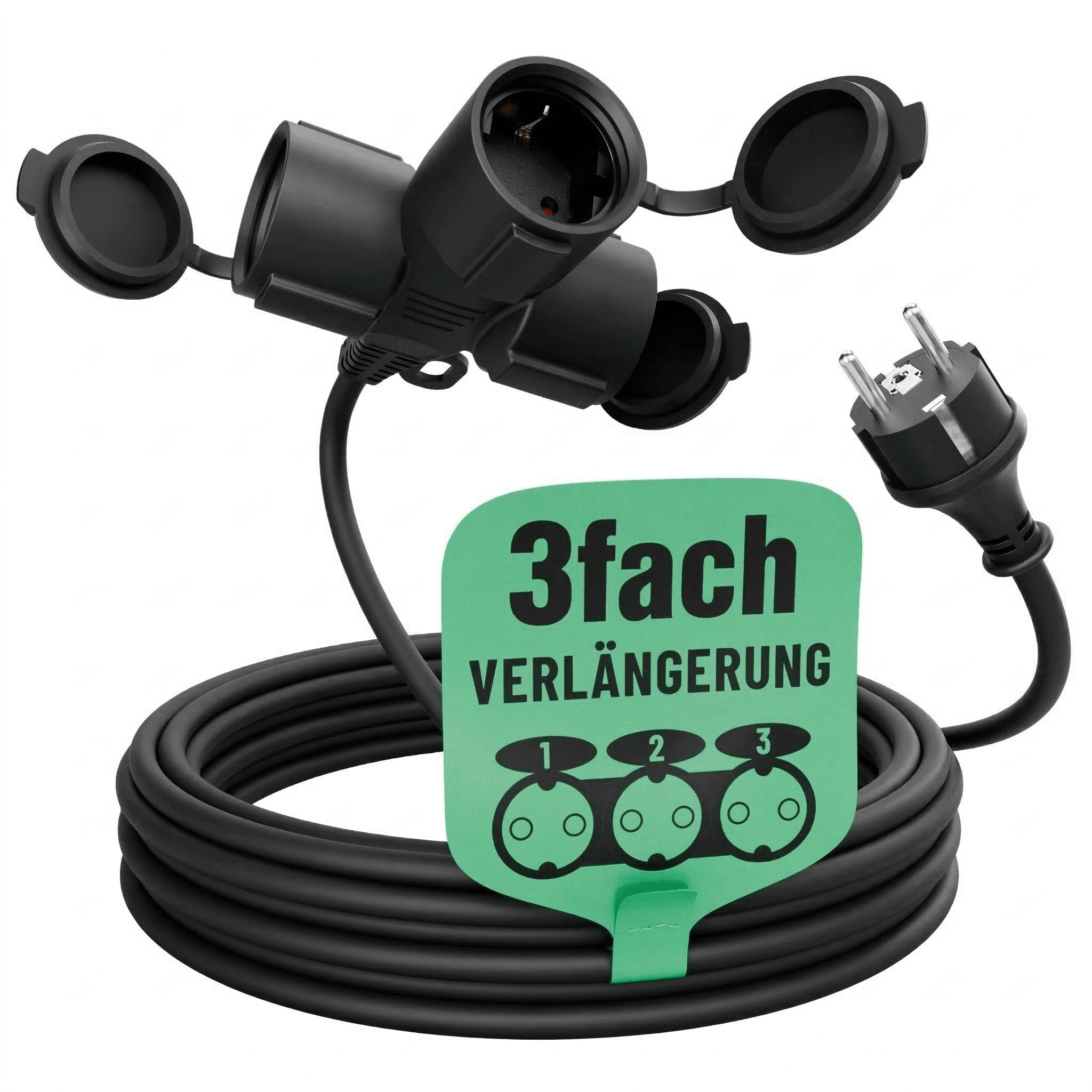 Outdoor Verlängerungskabel draußen 3fach IP44 wetterfest 911003 911004 911005 Hauptbild