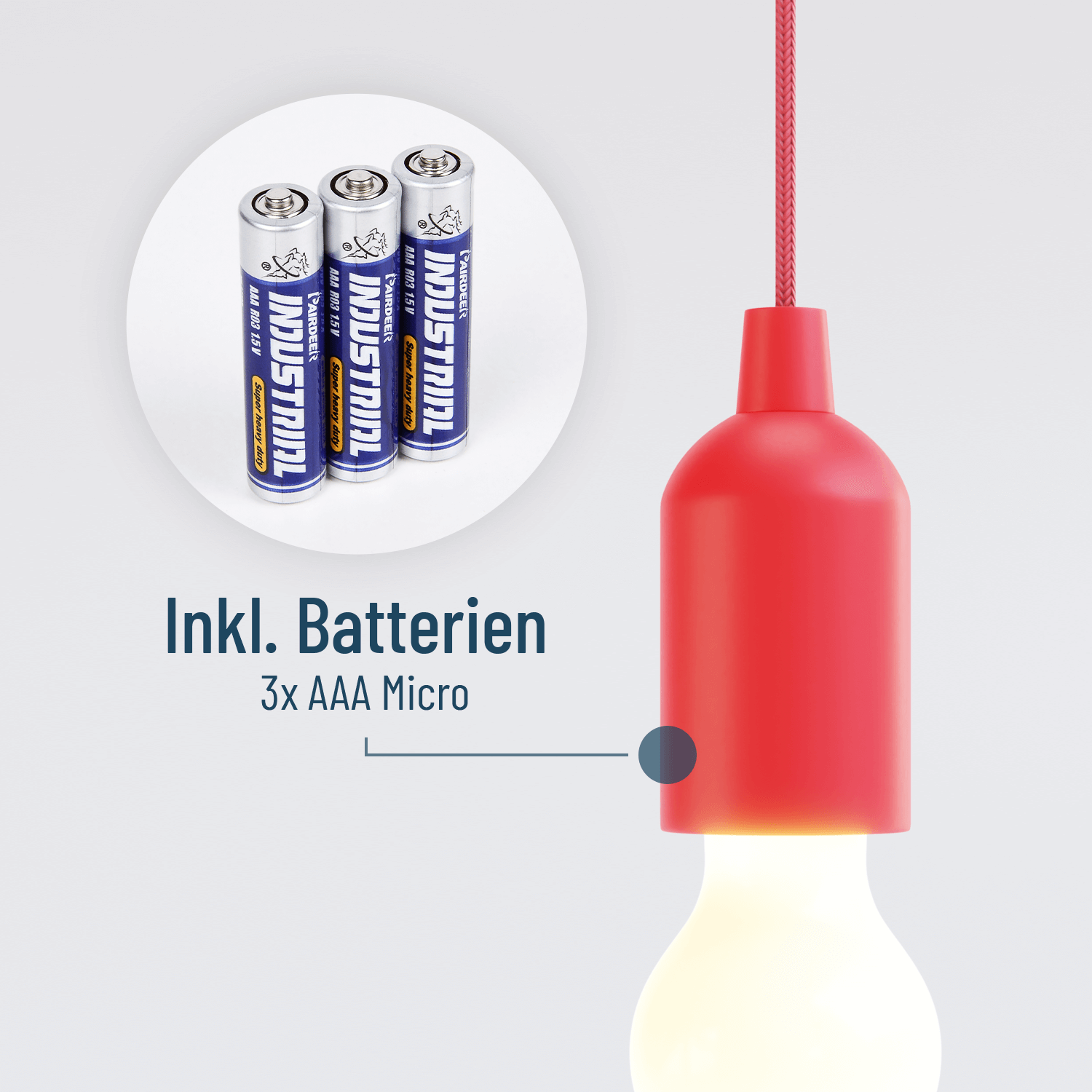 Pull light inklusive Batterien rot 201012-5