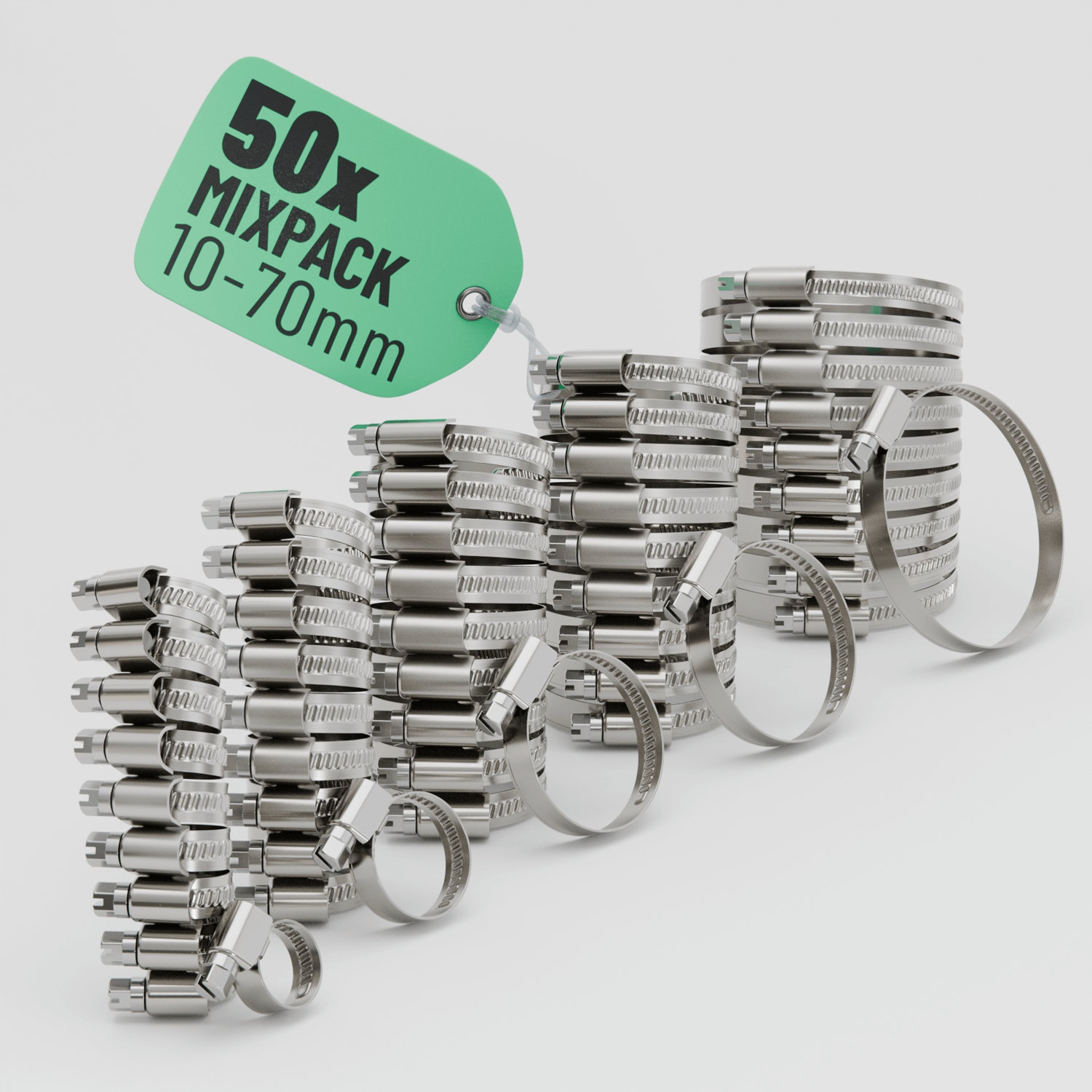 Schlauchschellen Edelstahl Set 10 bis 70mm 101302-06 Hauptbild