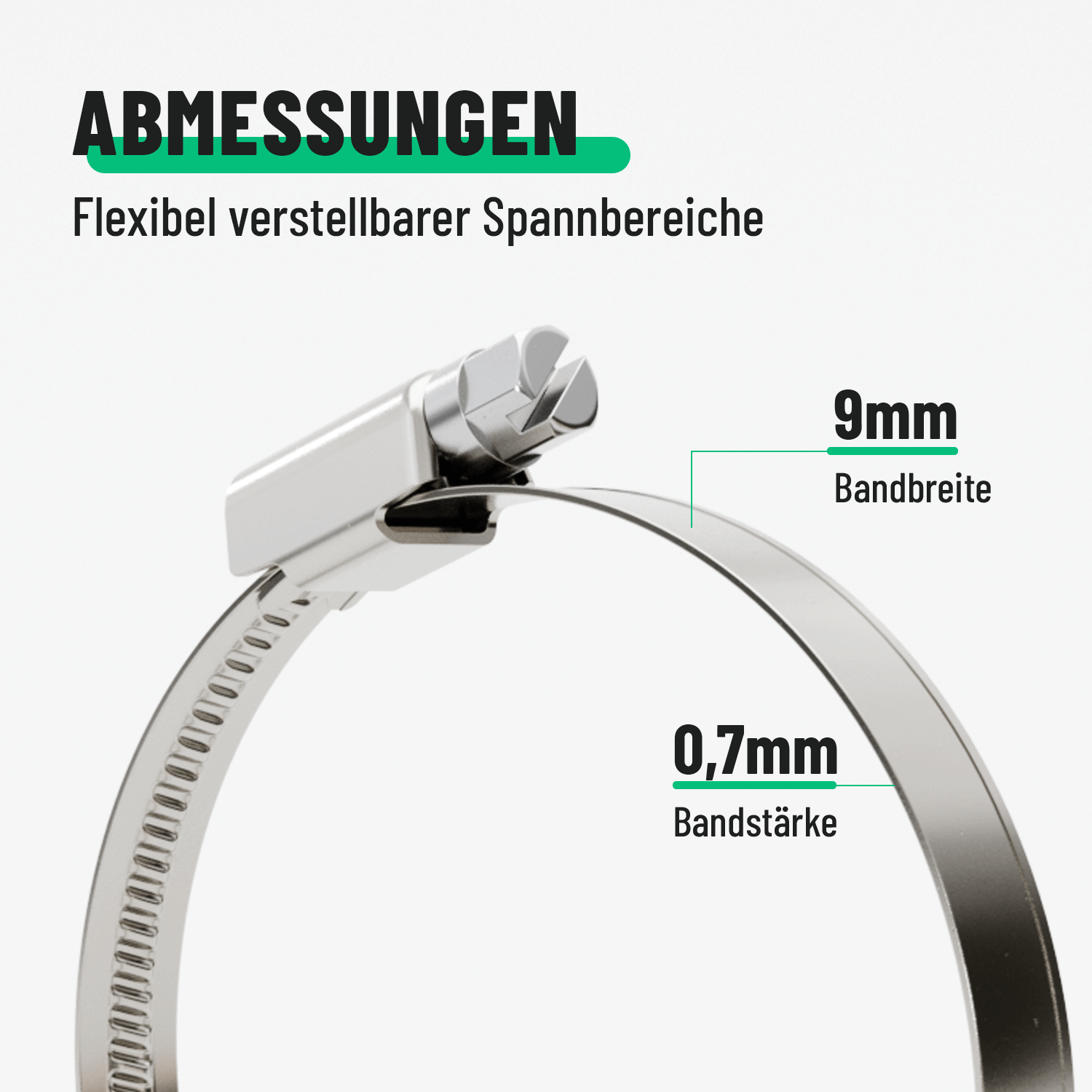 Schraubschellen Abmessungen 9mm Bandbreite 101302-06-4