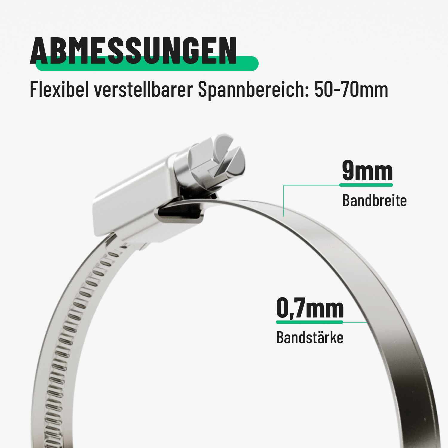 Schraubschellen Abmessungen 9mm Bandbreite 101306-4