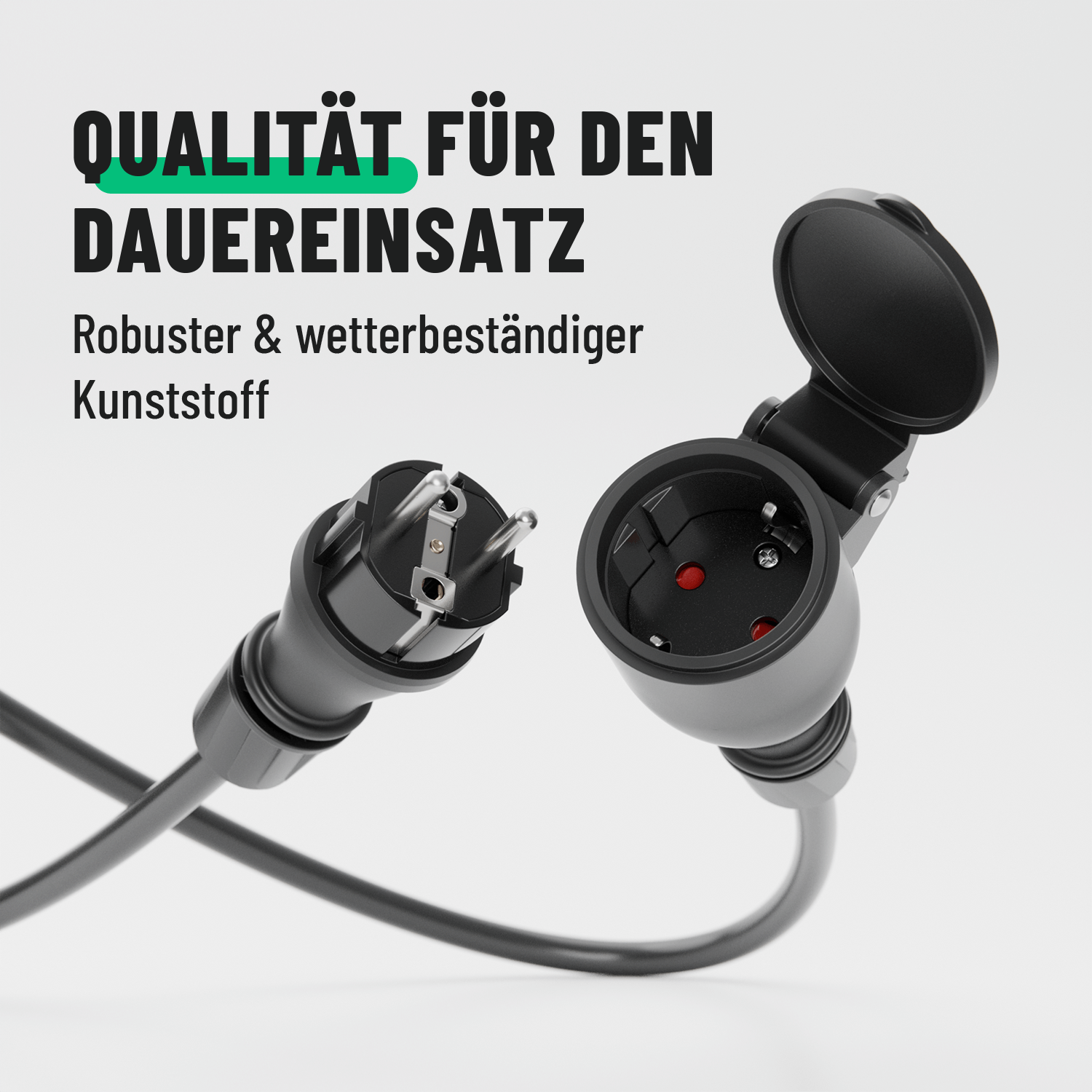 Schuko Kupplung und Stecker wasserdicht IP54 Dauereinsatz wetterbeständig 501400_501401-1