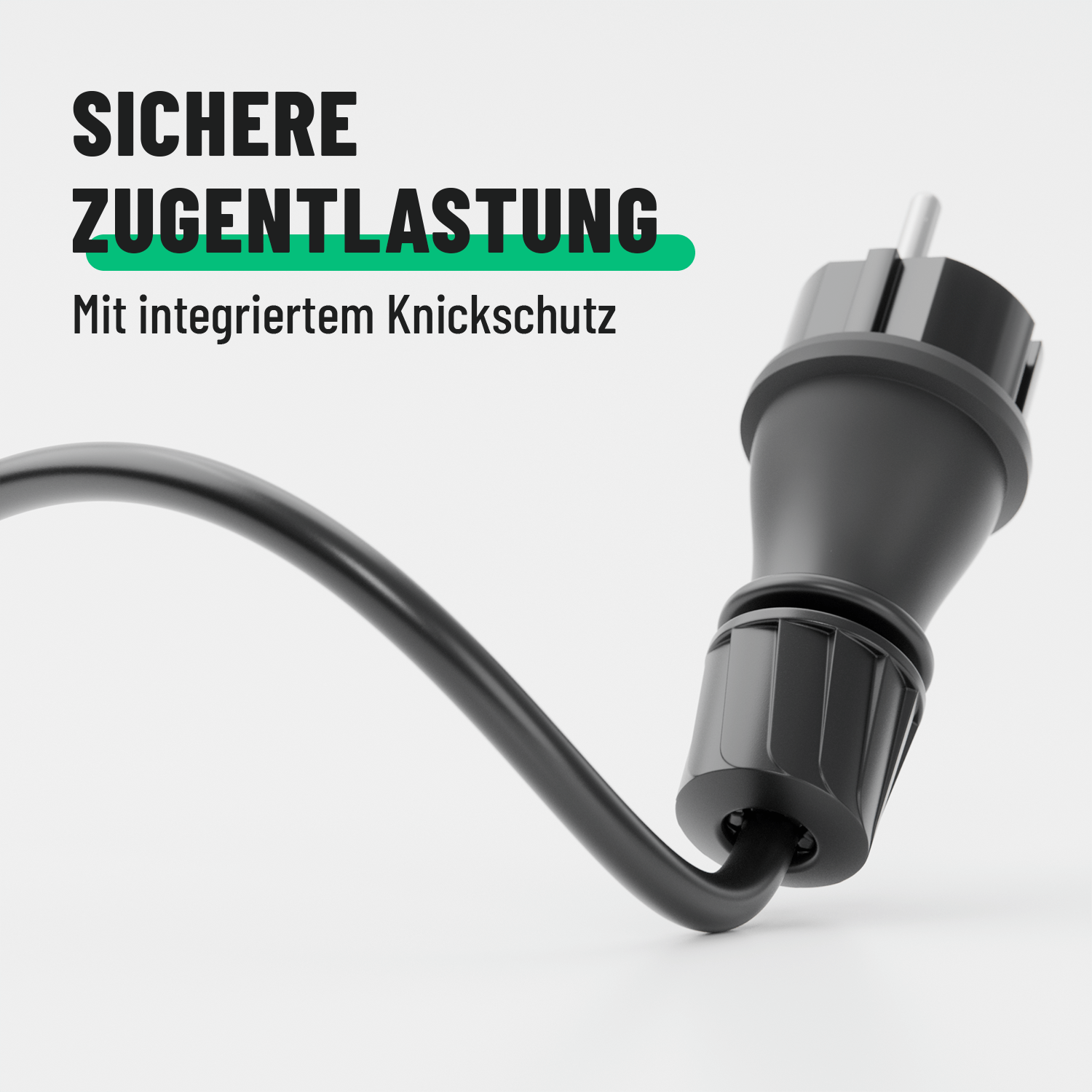 Schuko Stecker Schutzkontaktstecker Schukostecker schwarz sichere Zugentlastung Knickschutz 501400-5