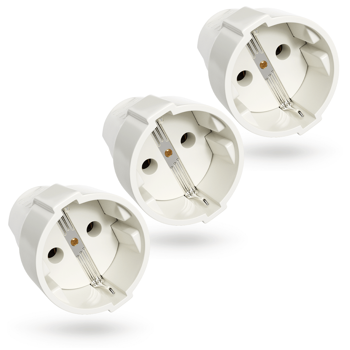 Electraline 92399 Confezione da 5 Spine Schuko, Piatta, Bianco | Leroy
