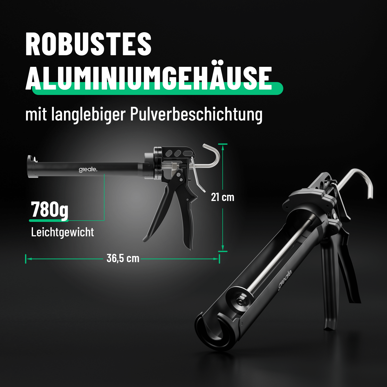 Silikonpistole mit robusten Aluminium Gehäuse 101309-3