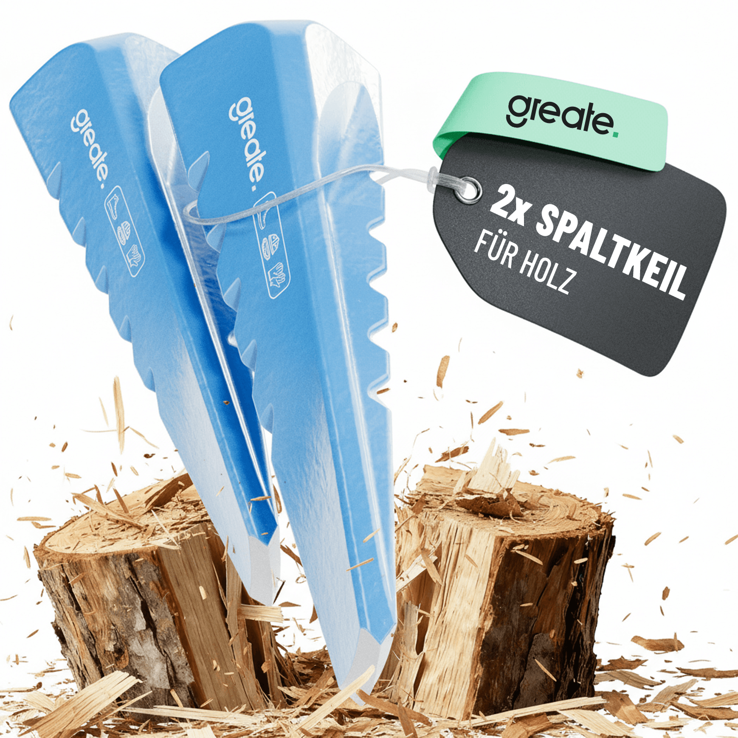 Spaltkeil für Holz aus Stahl C45 101701 Hauptbild 2er Pack